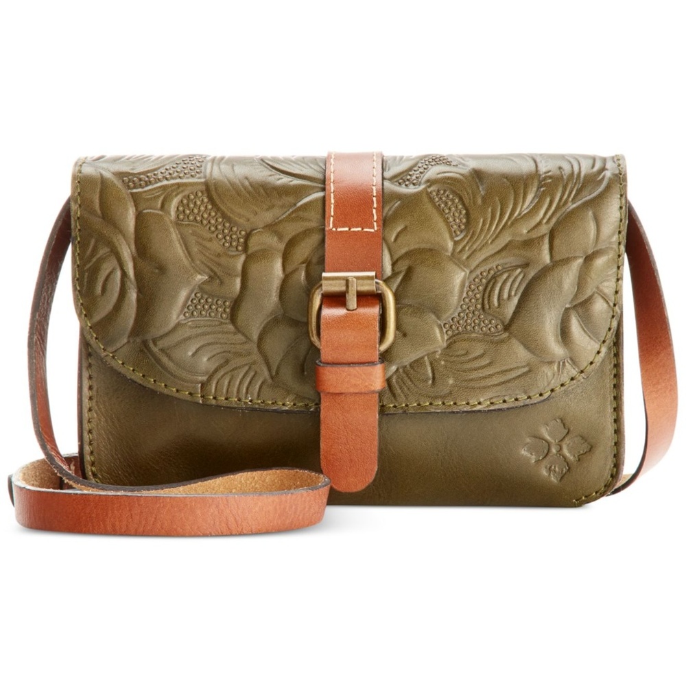 Patricia Nash Tooled Rose Torri Crossbody Green
